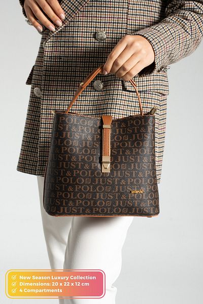 POLOGRAND London Original Just Polo Collection 4 Compartment Luxury Soft Leather Adjustable Cross Strap Shoulder Bag
