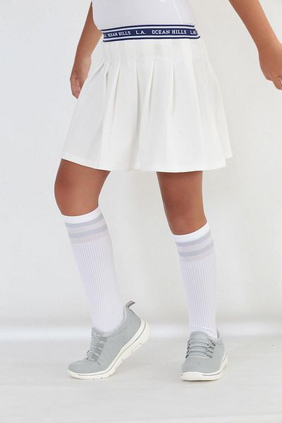 Daymod White Mira Kids Knee Socks