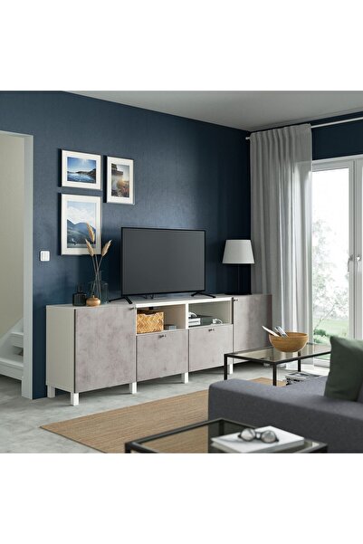 IKEA TV Sehpası, Fren Raylı, Genişlik: 240 cm  Derinlik: 42 cm  Yükseklik: 74 cm