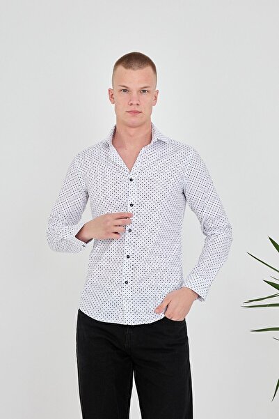 jack carisma Ελαστικό πουκάμισο Poplin - Slim Fit, Ανδρικό Πουκάμισο Puntis