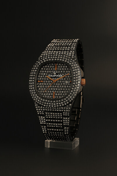 Goldpower Lüks Metal Taşlı Kordon Takvimli Unisex Kol Saati