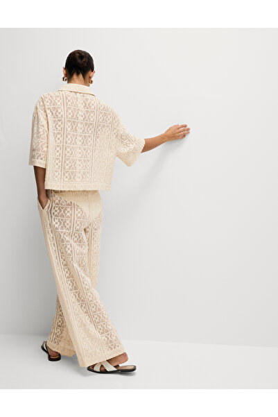 Marks & Spencer Saf Pamuklu Örgü Plaj Pantolonu