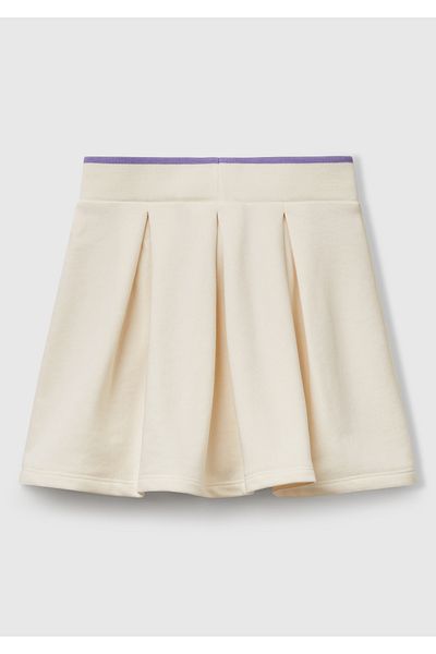 United Colors of Benetton Cotton Blended Logo Pleated Skirt Girls Skirt 32N4C0007