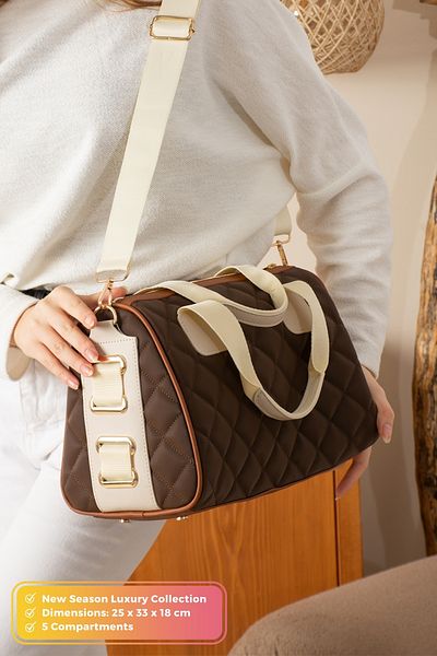 POLOGRAND London Original Just Polo Collection Cylinder Sports Model Quilted Cross Strap Large Size Stylish Shoulder Bag
