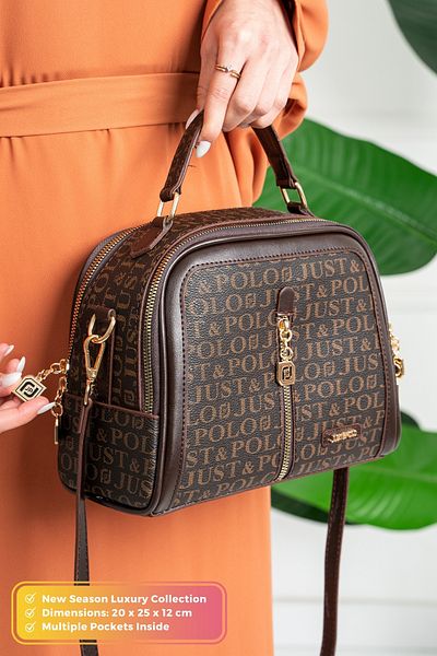 POLOGRAND London Original Just Polo Collection Luxury Soft Leather Stylish Hand and Shoulder Bag with Adjustable Cross Strap