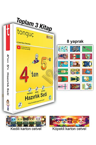 Tonguç Yayınları 4'ten 5'e Hazırlık Seti Yaz Tatili Seti Ingilizce Kartlar