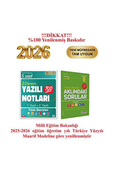 Tonguç Yayınları 5. Sınıf Yeni Nesil Yazılı Notları 2. Dönem 1 Ve 2. Yazılı