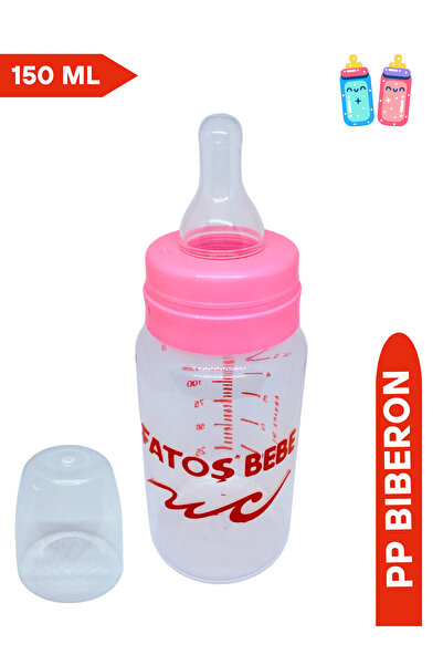Fatoş Bebe Klasik Silikon Uçlu PP Biberon, Pembe Rengi, 150 ml