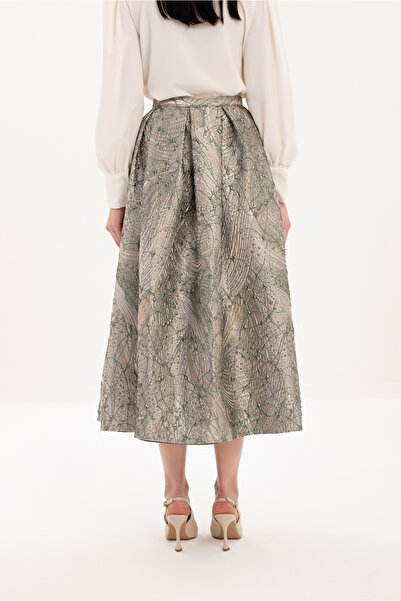 Guzella Premium Jacquard Pleated Midi (90cm) Size Princess Skirt