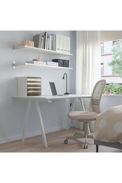 IKEA TROTTEN, çalışma masası, beyaz, 140x80 cm