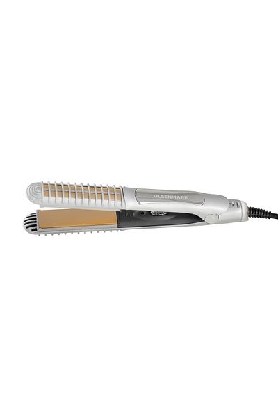 Olsenmark 220°c Max Temp, 26w Hair Straightener | Aluminum Plate | Ptc Heating | Silver | 2-year Warranty