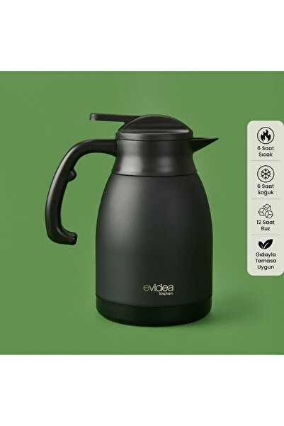 Evidea Kitchen Çay Termosu - Siyah - 1,5 lt