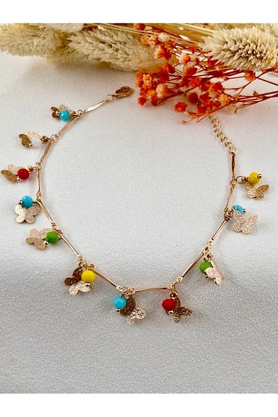 Siya Silver Special Series - Butterfly Model Beaded Anklet