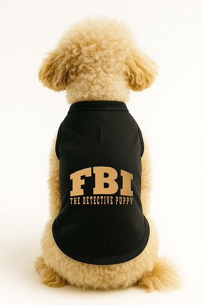 MPZ Pets Cat and Dog Outfit & Gown - Black Fbi Tank Top