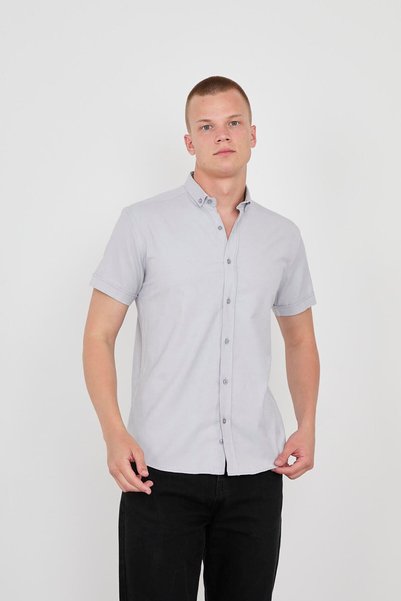 jack carisma Short Sleeve Flexible Cotton Slim Fit Men's Shirt