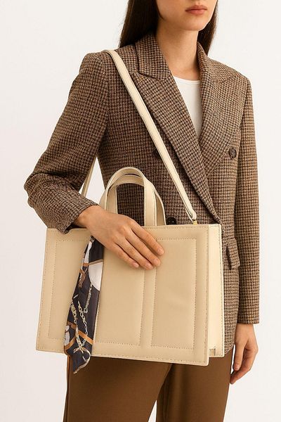 ESTUTE Women's Stylish Hand and Shoulder Bag – Scarf Detail