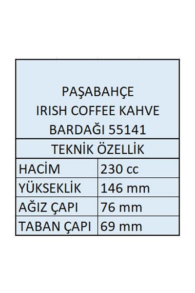 Paşabahçe قهوة أيرلندية قهوة لاتيه زجاج 12 قطعة 55141