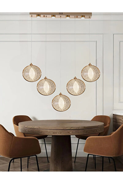 burenze Modern Tasarım Venezia Led Avize Beşli Sıralı Sarkıt Avize Kumandalı ...