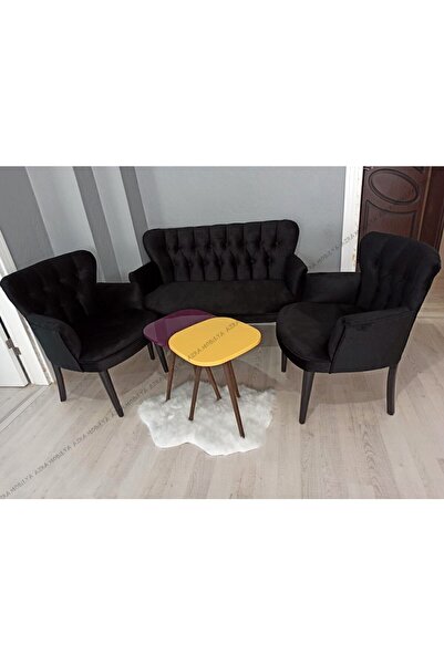 Azra Aksesuar Çay Seti Oturma Grubu Oturma Takımı Koltuk Takımı Ahşap Mobilya Takımı Balkon Bahçe Mobilyası