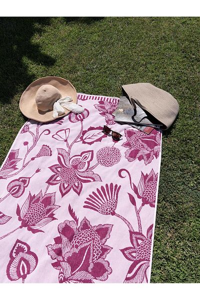 Baveno Velvet Tropical Patterned 90X180 cm Outlet Beach Towel