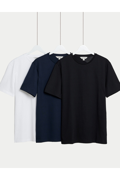 Marks & Spencer 3'lü Pure Supima® Pamuklu T-shirt