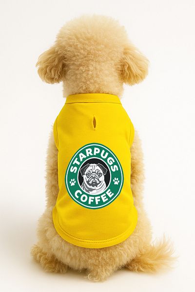 MPZ Pets Cat and Dog Outfit & Gown - Yellow Starpugs Tank Top