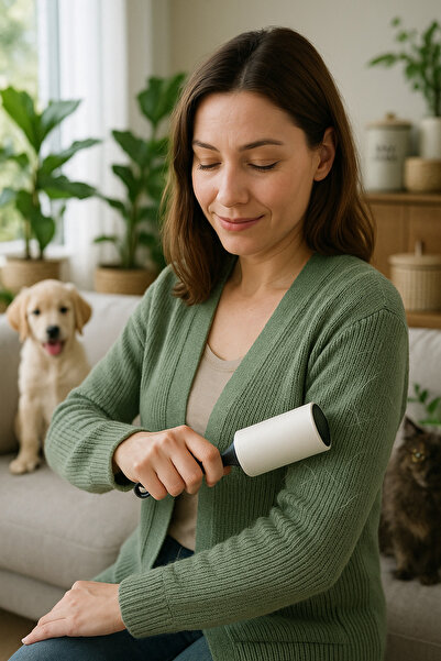 ego home Kedi Köpek Toz Tüy Toplayıcı Rulo 60 Yaprak Tiftik Tüy Toplama Rulos...