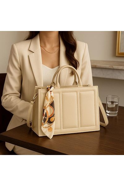 ESTUTE Women's Stylish Hand and Shoulder Bag – Scarf Detail