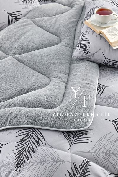 ChicMaison Double Fluffy Quilt Set |   Dowry Set |   Dowry Team |   Gray Feather