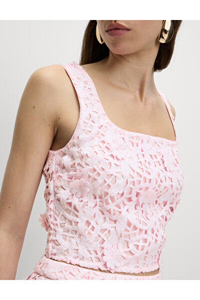 Marks & Spencer Kare Yaka Kesik Detaylı Crop Top