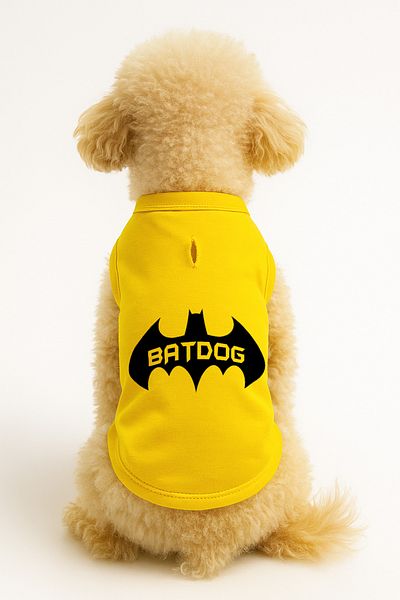 MPZ Pets Cat and Dog Outfit & Gown - Yellow Batdog Undershirt
