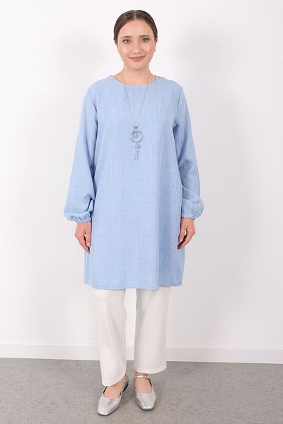 Linvey Summer women's tunic casual slim sofia linen tunic with necklace in wide size options