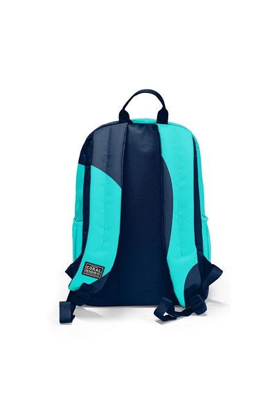 Coral High Navy Blue Turquoise Patterned School Backpack 23686