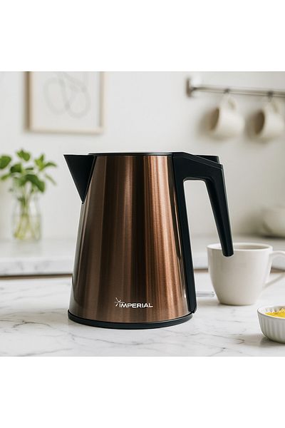 Imperial ELECTRIC KETTLE DOUBLE WALL , 1.2L , 1000-1200W , BROWN