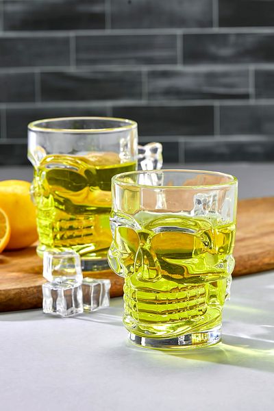 Espas Home Skull Shaped Beer Glass with Handle - 2 Pieces / 2X350 ml