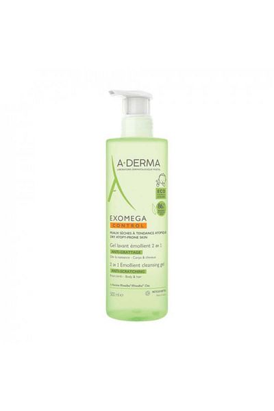 A-DERMA Exomega Control Gel Spumant 2 în 1, Gel, 500 ml