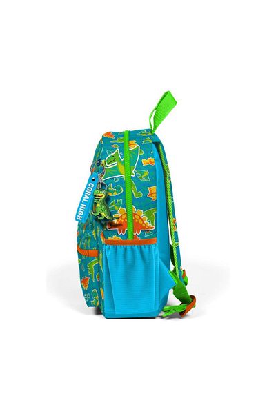 Coral High Rucsac cu slot mic, model de dinozaur albastru verde, două compartimente 23570