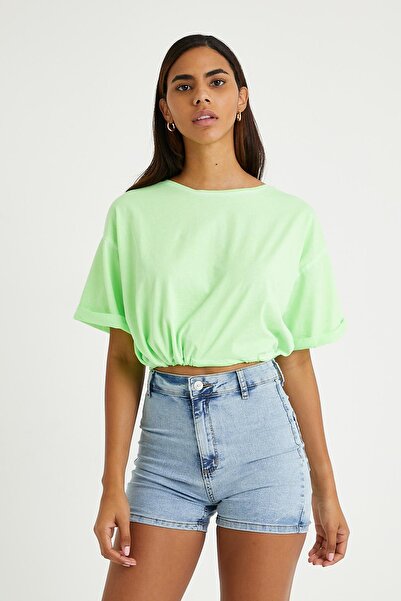 Polo State Tricou de damă Neon Oil Wash Verde