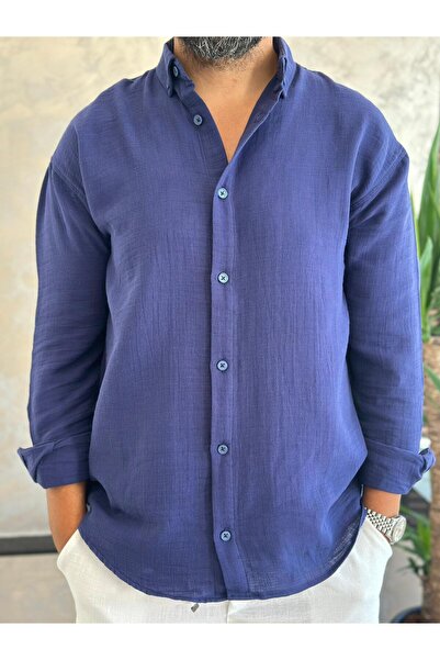 ECARTS Men's Oversize Cut Linen Shirt White Eca007