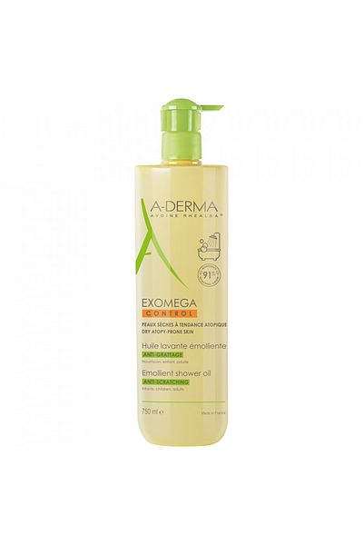 A-DERMA Ulei de duș Exomega Control pentru ten uscat și atopic, ulei de baie, 750 ml