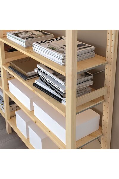 IKEA raf ünitesi, çam, 344x30x226 cm