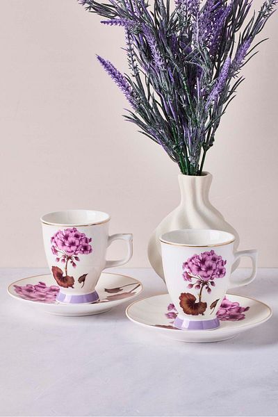Perotti Bougainvillea 4-Piece Porcelain Coffee Set for 2