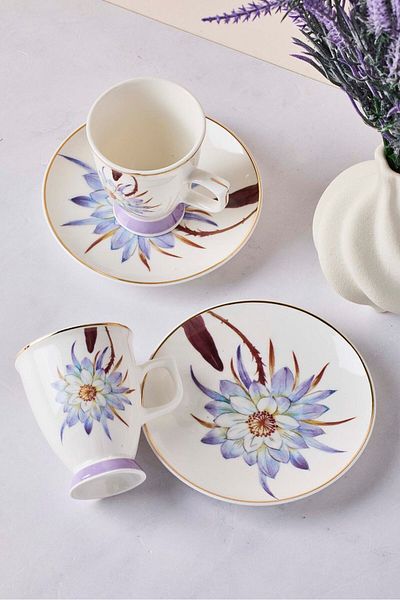 Perotti Bougainvillea 4-Piece Porcelain Coffee Set for 2