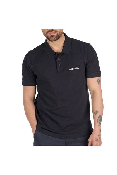 Columbia M Cascade Range II Solid Polo Ανδρικό μαύρο μπλουζάκι πόλο εξωτερικού χώρου Cs0214-010
