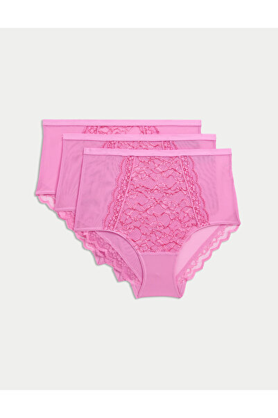 Marks & Spencer 3'lü Dantel Detaylı Full Brief Külot Seti