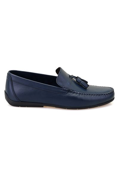 Desa Ανδρικό δερμάτινο loafer Cralar Navy Blue
