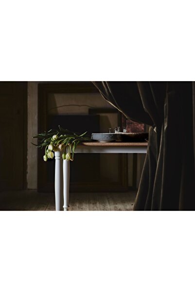 IKEA DANDERYD yemek masası, beyaz-meşe kaplama, 180x90 cm, 6-8 kişilik