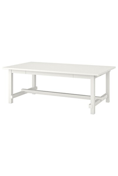 IKEA açılır yemek masası, beyaz, 6-8 kişilik, açılabilir, 210/289x105 cm