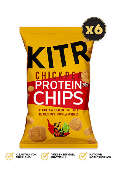 KITR 6'lı Acı Biber Ve Lime Çeşnili Yüksek Proteinli Nohut Cipsi 6x50g