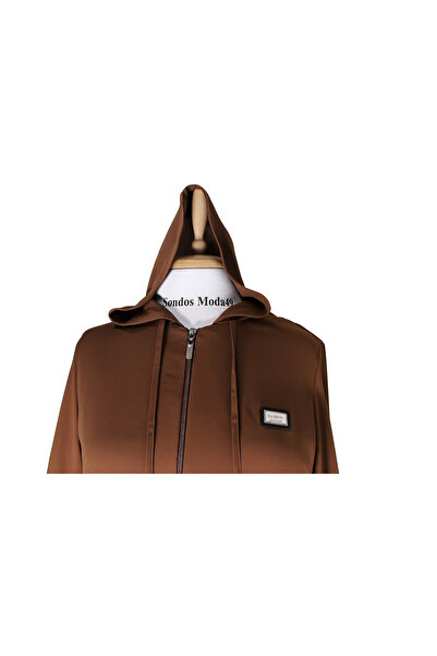 HESNA Elegant Hooded and Zippered Tan Colored Araboy Cap - Summer Pocket